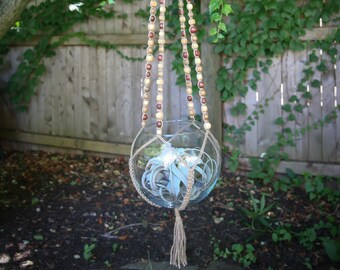 Jute and Wood Bead Macrame Planter