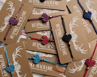 Herz-Freundschaft-Armband, verschiedene Farben, verstellbare Verschluss, Mutter Tochter Geschenk, Geschenke unter 15