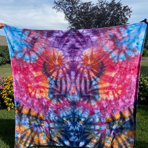 Hecho a mano ICE TIE DYE Tapestry Mandala Design, Boho Tapestry, Hippie Tapestry, Dorm Room, Festival Decor