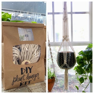 DIY Macrame Plant Hanger Kit, Beginner Level, Tutorial, Unique Gifts Under 30