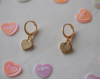 Mini Gold Heart Cuffling Earrings, Sweatheart Gold Cuff Earrings, Gold Heart Earrings, Gift for her ~ Valentine Collection 23'