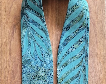 Soft Teal Green Batik Palm Stole