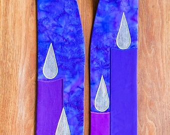 Advent Purple Candle Batik Stole
