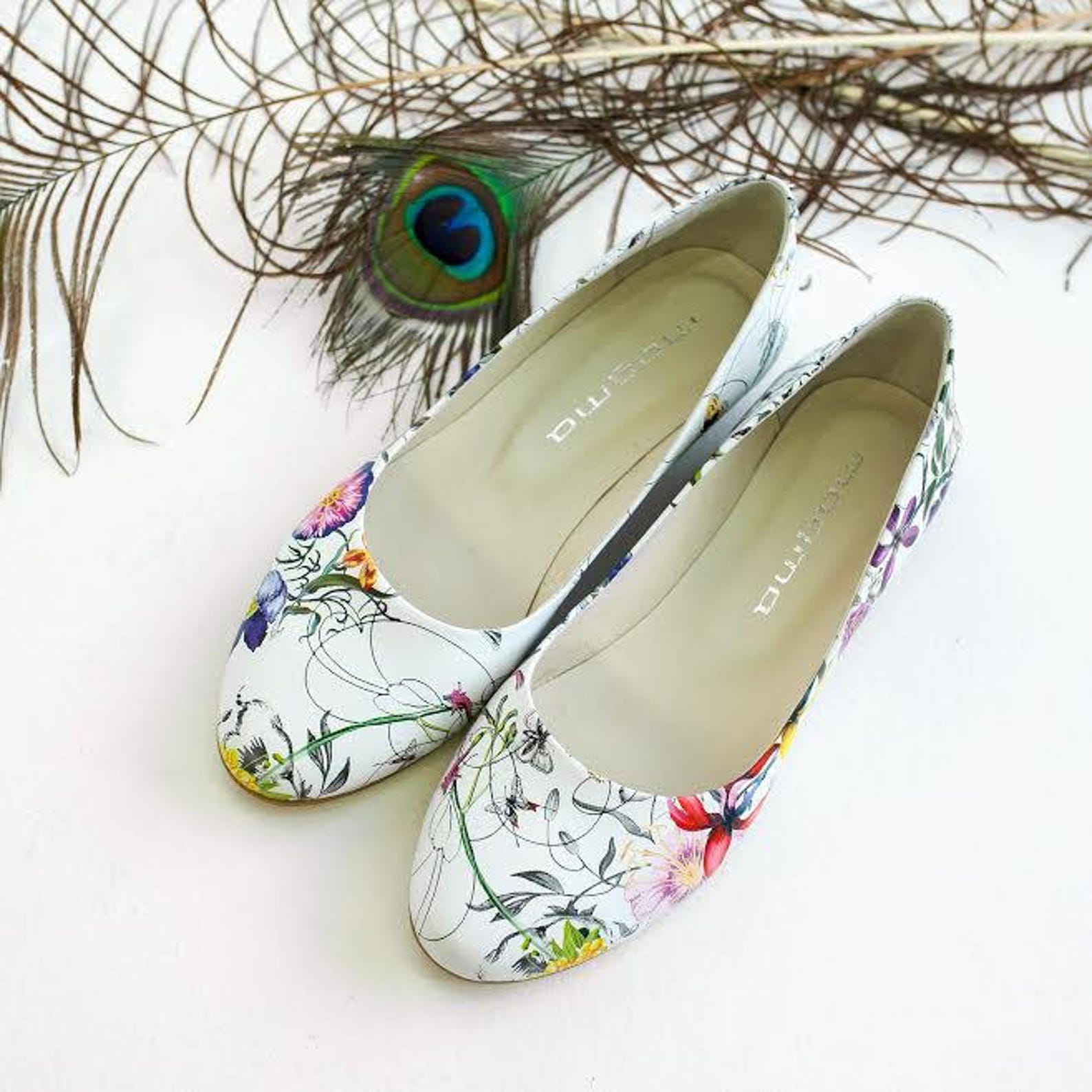 mamda shoes ballet women's flat shoes white floral