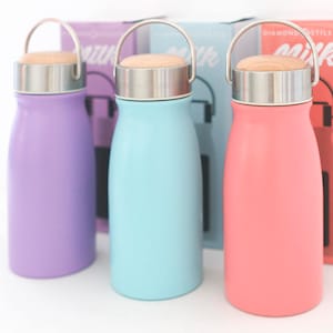 Bottiglia per il latte in acciaio inossidabile di qualità da cucina, durevole e personalizzata, a doppia parete