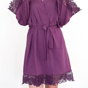 Rayon Robe with Flower Lace Trimming image 6