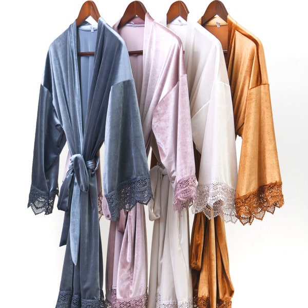 Super Soft Velvet Bridesmaid Robes w/ 2 side pockets