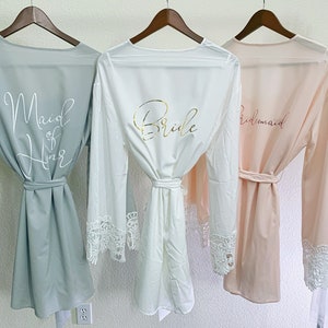 Personalized Soft Chiffon Robe with under slit