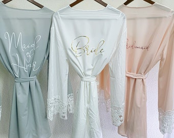 Personalized Soft Chiffon Robe with under slit