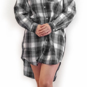 10/11/12/13/14/15 pcs Bundle Fannel PJ Dress / Bridesmaid Getting Ready/ Boyfriend shirt/ Plaid Shirt / Oversized/ Comfy/ lumberjack Black