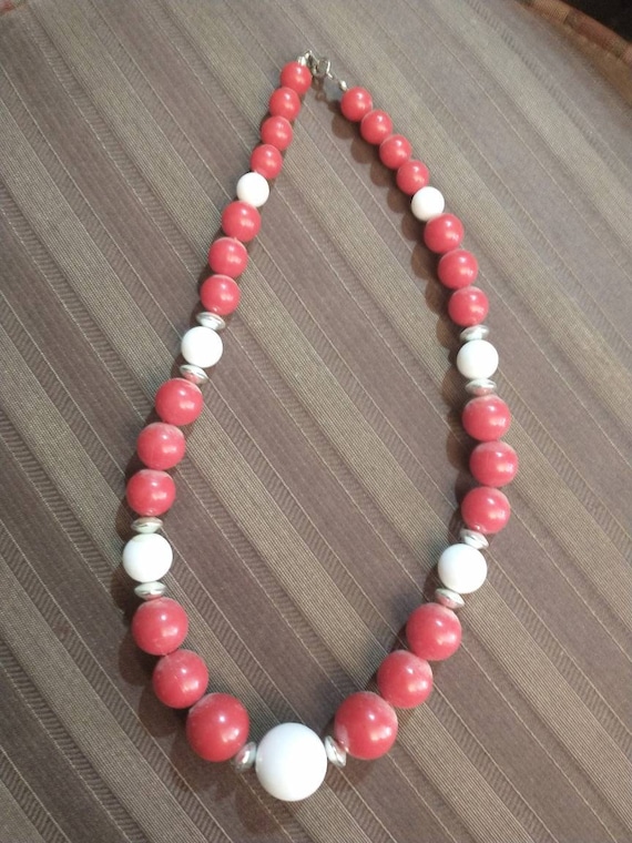 Gorgeous Red and White Coral Necklace