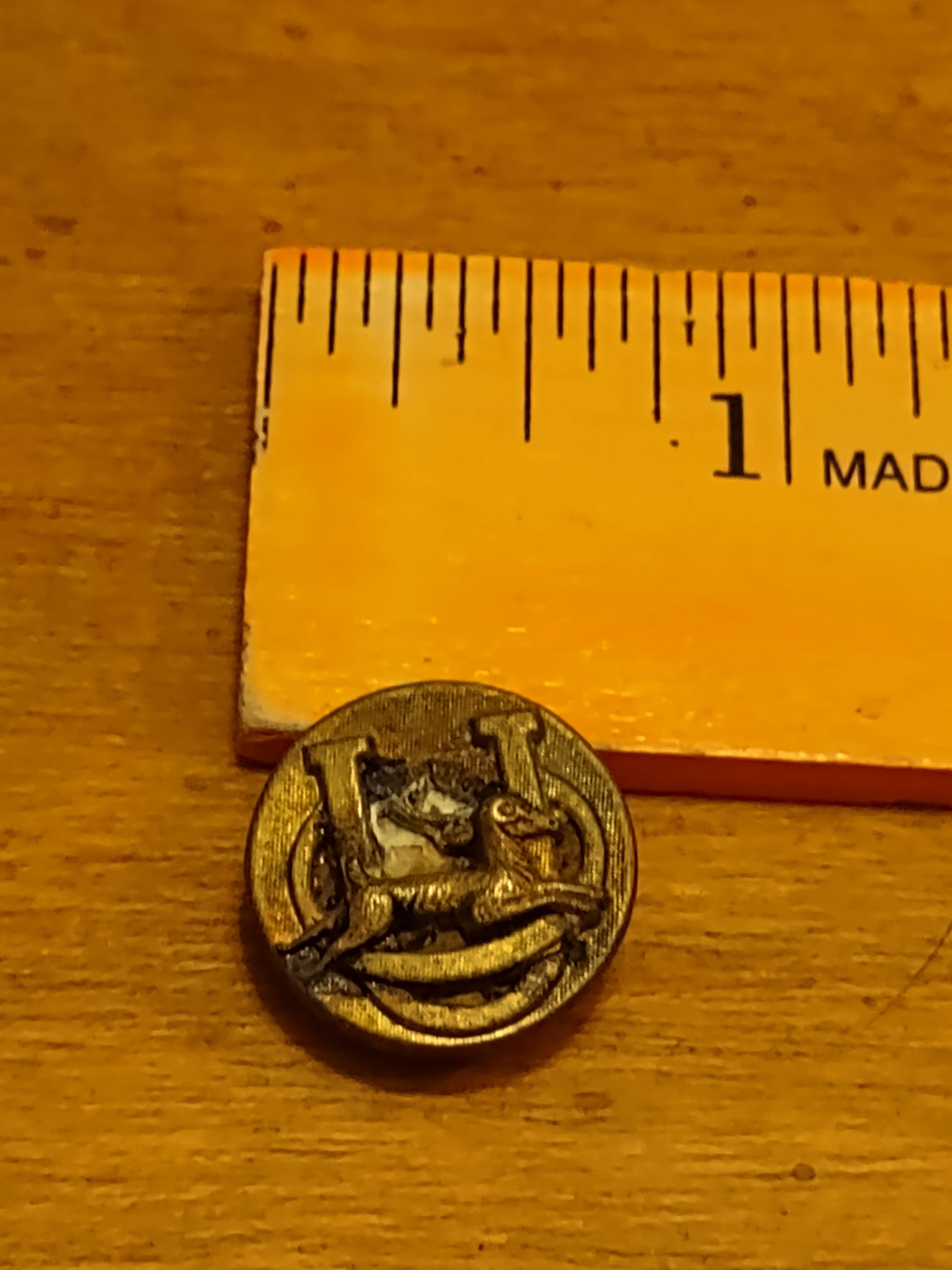Antique 19th Century Metal Rebus Button NBS Medium Stamped Brass Oh You ...