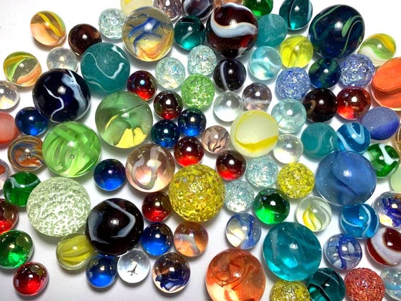 Marbles for Stained Glass Fencing Mix / Color and Size DIY Project Crafting  Choice: 25, 50 or 100 Count Pks 14mm, 16mm & 22/25mm Translucent 