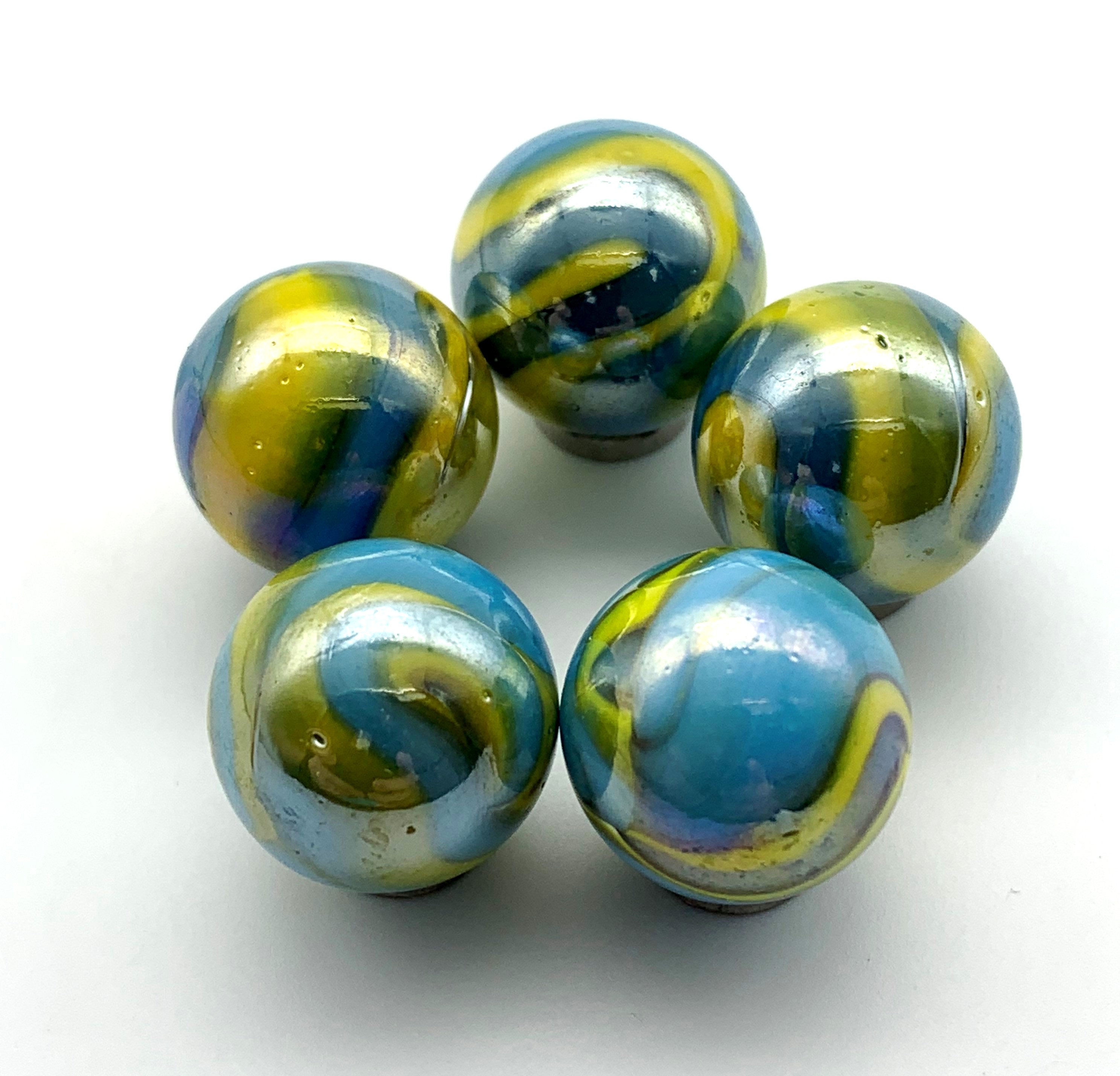 16mm Octopus DC 5/8th" Player Glass Marbles Pk 5 Vacor 2002-07 RETIRED Iridescnt 