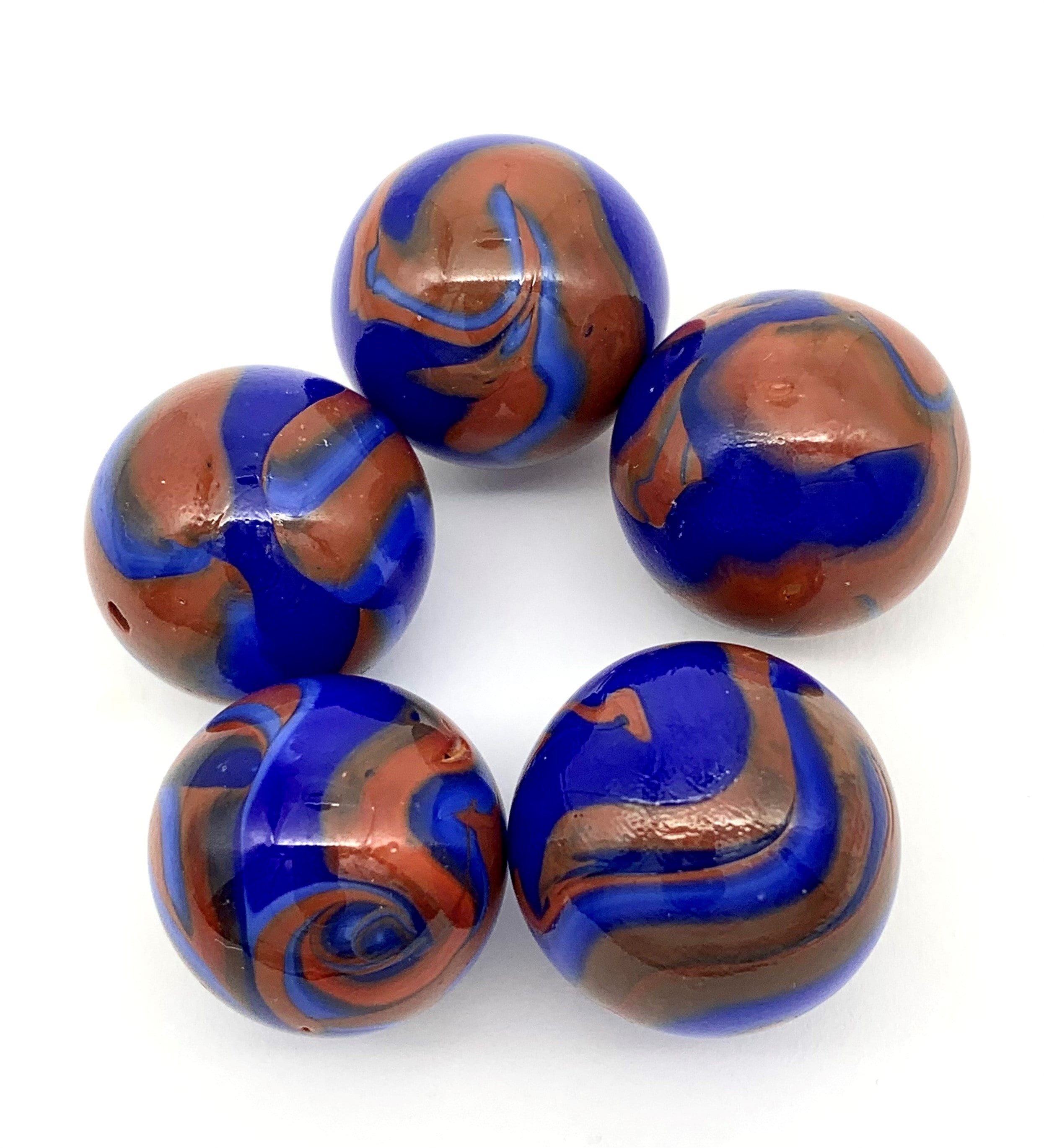 【中古】onoken Blue Orb 25mm Early Edition Volcano Glass Mega Marble Shooters Choice