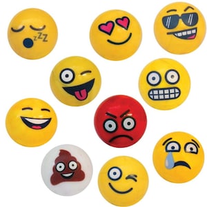 Glass Shooter Moody Marbles 25mm Set of 10 - Emoji Faces