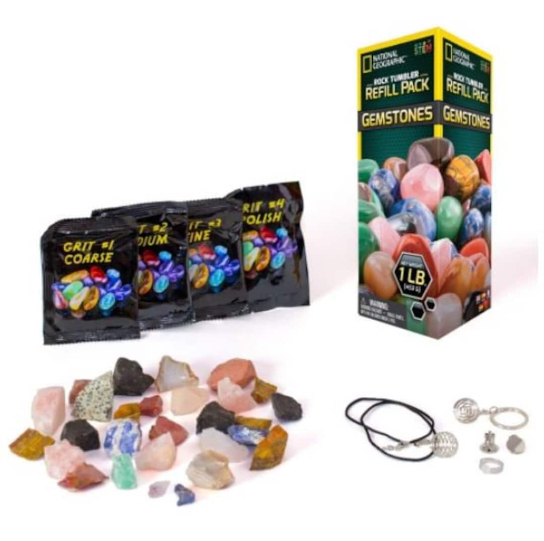 National Geographic Gemstone Refill Kit for Rock Tumbler 9 Stone