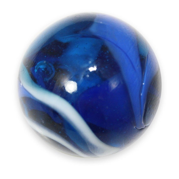 42mm Mammoth Blue Jay 1.65 Glass Mega Marble Translucent Dark Blue