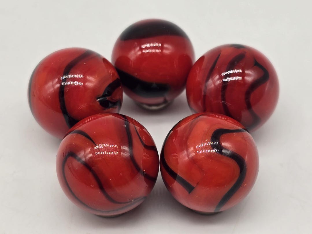 22mm Ladybug Glass Marble Shooters (7/8