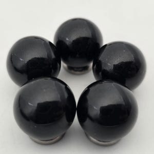 16mm &quot;Black Opal&quot; Game Marbles (5/8&quot;) Choice of Quantity: Packs of 5, 10, 25, 50, 100, or 250 Shiny Black Glass Crafts Yard Art