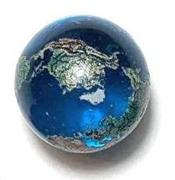 22mm NASA "Meatball" Logo Natural Earth Marble .9 inch Handmade Artglass Space 