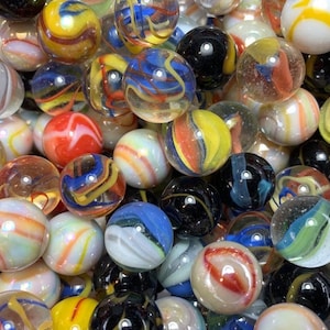 Bulk Assorted 16mm Premium Toy Player Marbles 5/8 Inch Glass 25 to 500 Count Vacor Mega Marbles