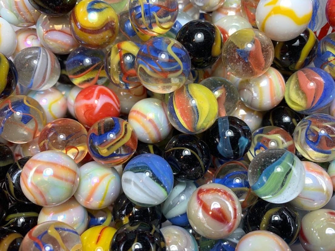 Bulk Assorted 16mm Premium Toy Player Marbles 5/8 Inch Glass 25 to