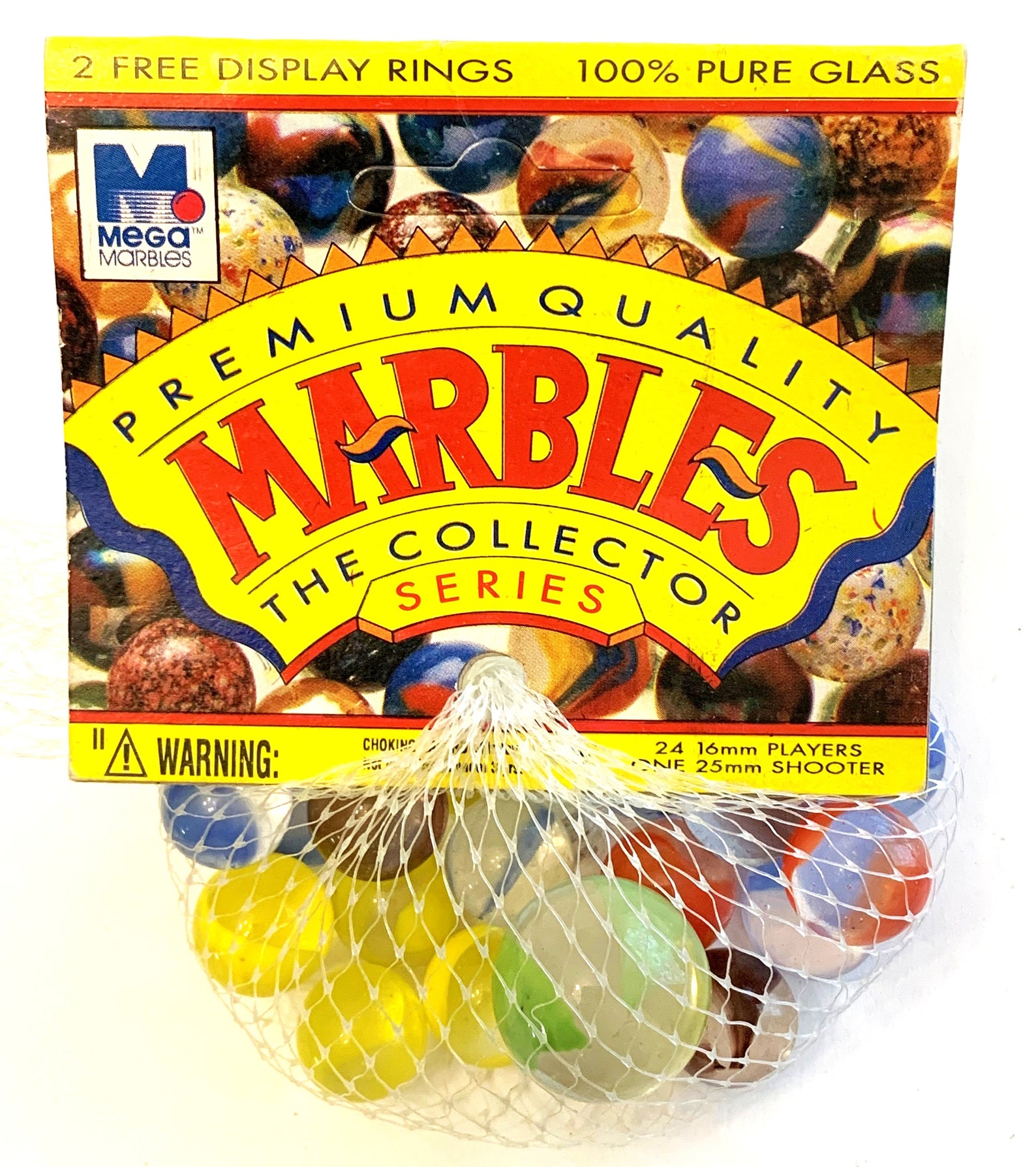 Rainbow Collector Series Net Bag Yellow Label 25 Vintage Glass Marbles ...