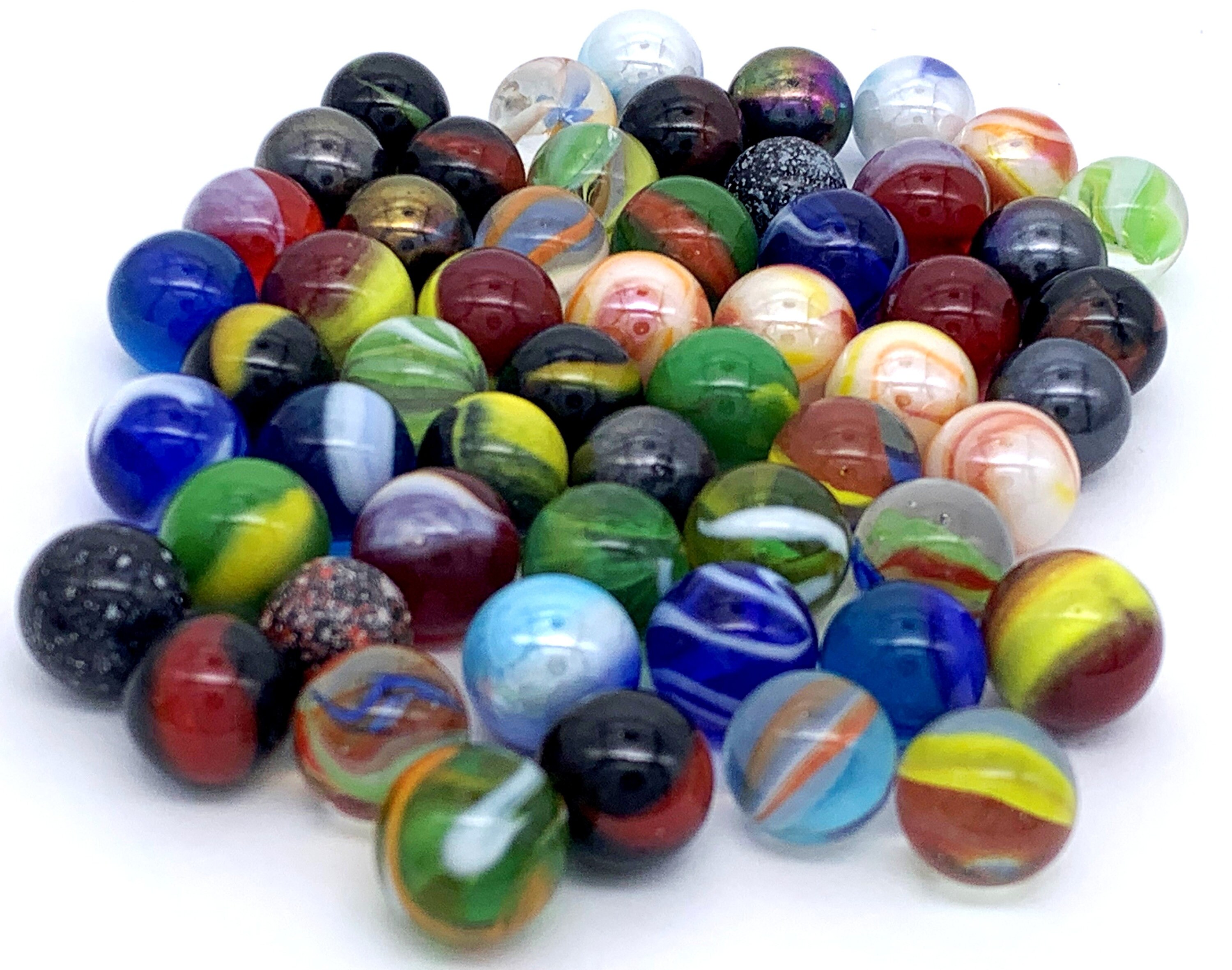 Mini Marbles Stone 12mm (approximately) Pk 50 Assorted Early Edition Peewee Glass Mini ...