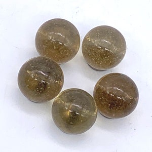 14mm &quot;Light Golden Brown&quot; Game Marbles (.55 Inch) Pack of 5 Translucent Light Gold Glass Vacor Party Favors Decor Yard Art Crafts