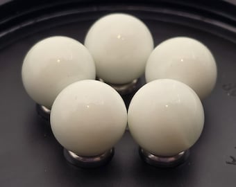 16mm "White Opal" Game Marbles (5/8") Choice of Quantity: Packs of 5, 10, 25, 50, 100, or 250 Shiny White Glass Crafts Yard Art