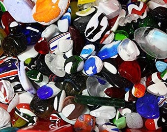 Impressionistic Art Glass Pieces, Tumbled & Polished - 40+ Pieces