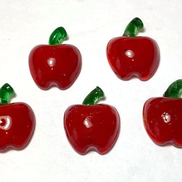 Mini "Apple" Glass Figurines Pk 5 or 16 Miniature Festive Shapes for Arts & Crafts, Decor, Party Favors, Gifts and More! Retired!