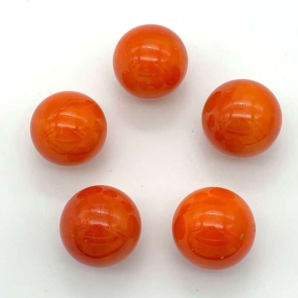 14mm "Orange Opal" Game Marbles (.55 Inch) Choice of Quantity: Packs of 5, 10, 25, 50, 100, or 250 Opalescent Shiny Orange Glass Crafts