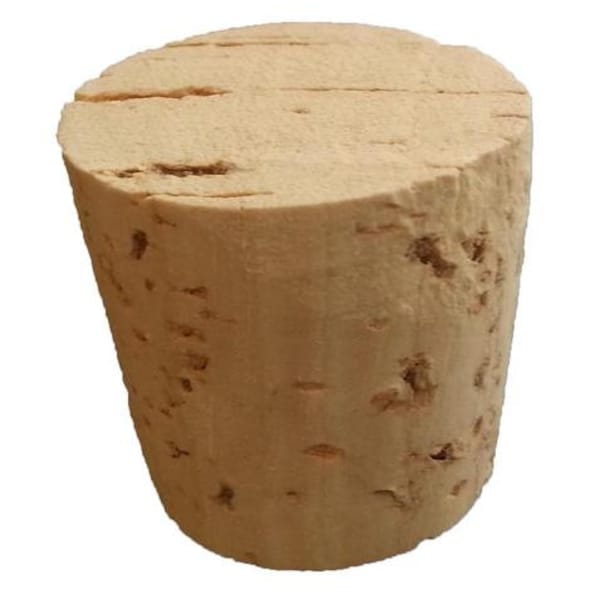 Size 12 Tapered Cork Stopper - Top  1 1/8 x Point 57/64 x 1 1/4 Length (Inches)  Choice of Quantity