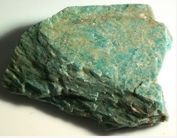 Amazonite Mineral With Green Cleavages - 4 Unpolished Pieces of
