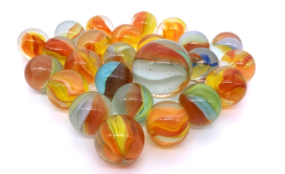 Ieron 50 Canicas De Vidrio Ojo De Gato De 16 Mm – Bolsa De Red Con Diseño Artesanal De Colores, Juegos Tradicionales Y Decoración