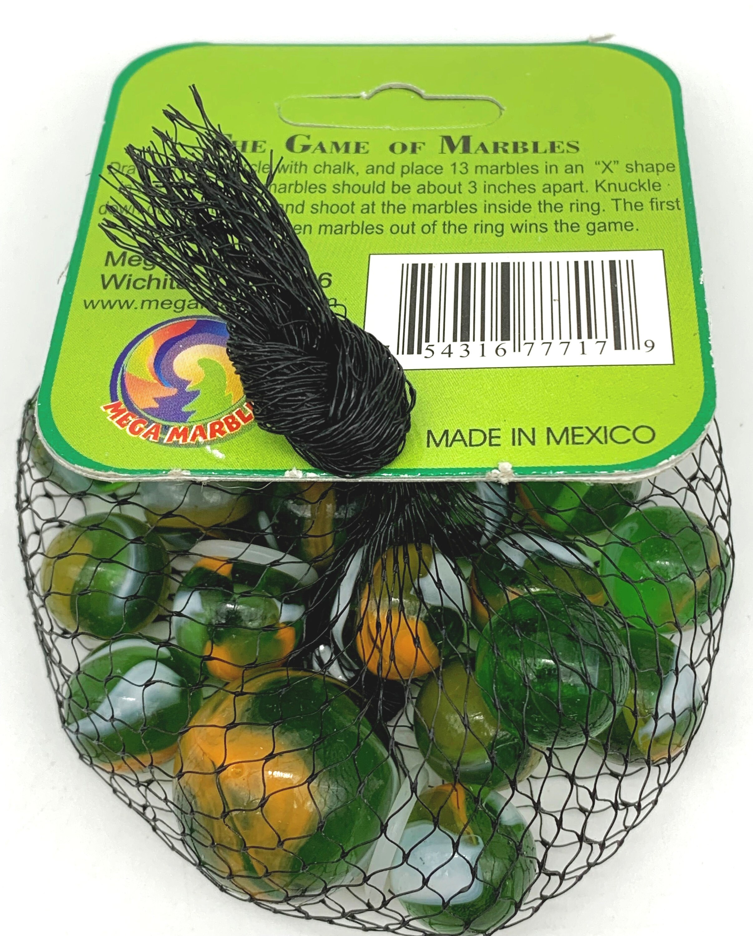 Net Bag of 25 "cricket" Jungle Glass Mega Marbles by Vacor 24 Players 1 ...
