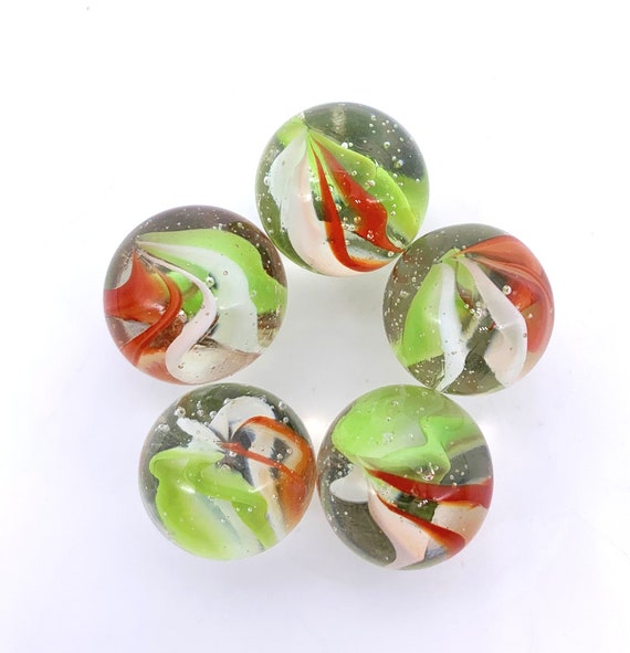 Lot 10 Billes En Verre Œil De Chat – 9 Billes + 1 Calot – Jeu De Billes Classique – Enfants Et Collectionneurs