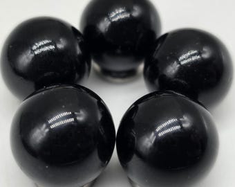 New for 2023! Opal Black 16mm Glass Player Marbles 5/8" Pk 5 Shiny Black Vacor House of Marbles Games Arts &  Crafts Party Favors Decor