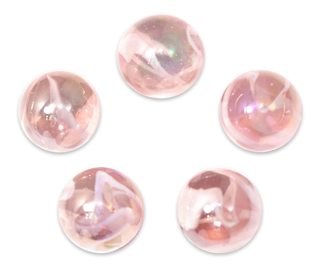 Pink, Red, White, Clear Mix Hair Beads with Iridescent sheen for