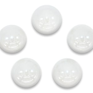 25mm Pk of 5 White Solid Opal Glass Shooter Marbles
