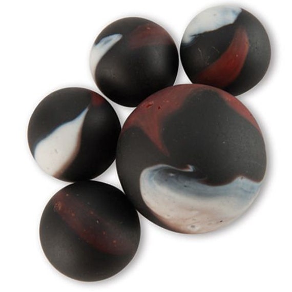 25mm Pirate Glass Shooter Mega Marbles 1 Single or Pack of 5 Black W White  & Red Swirls Smooth Matte Finish Decor Crafts Party Favors -  Canada