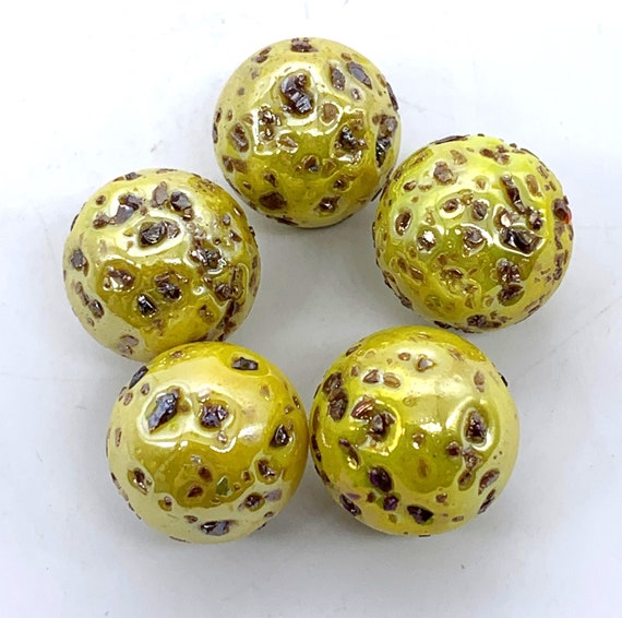 Mesbilles – 20 Billes Plates Loupe Jaune, Verre 16 Mm, Lot Économique, Jeu De Billes Classique