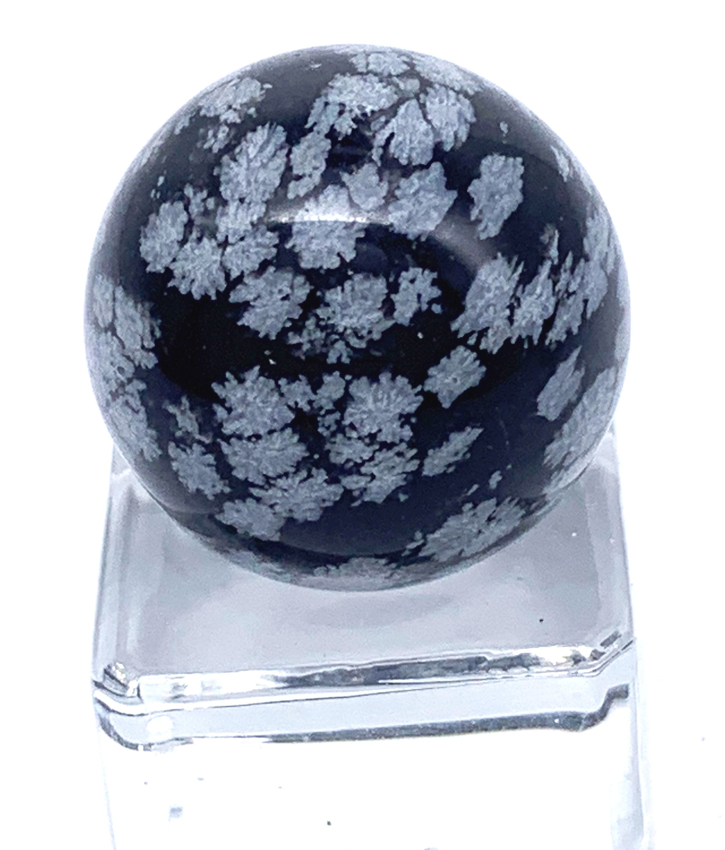 20mm Snowflake Obsidian Stone Shooter Mineral Marbles Single or Pk