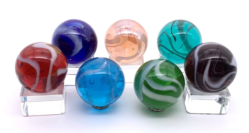 7 Colors of 25mm 1 Glass Shooters Transparent or Translucent Stained Glass Decor Stingray Rooster Octopus 4 More Vacor Mega Marbles Bild 1