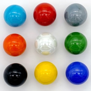 Game Set of 60 or 30 Chinese Checker Opal Glass Marbles 14mm - or 6 Traditional Colors in sets of 10 For Games and other Fun Activities