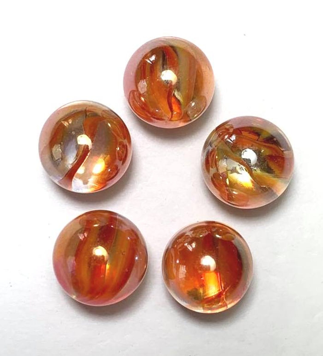 8mm 10mm 12mm 14mm Fried Orange Cracked Glass stones / marbles for  interchangeable jewelry