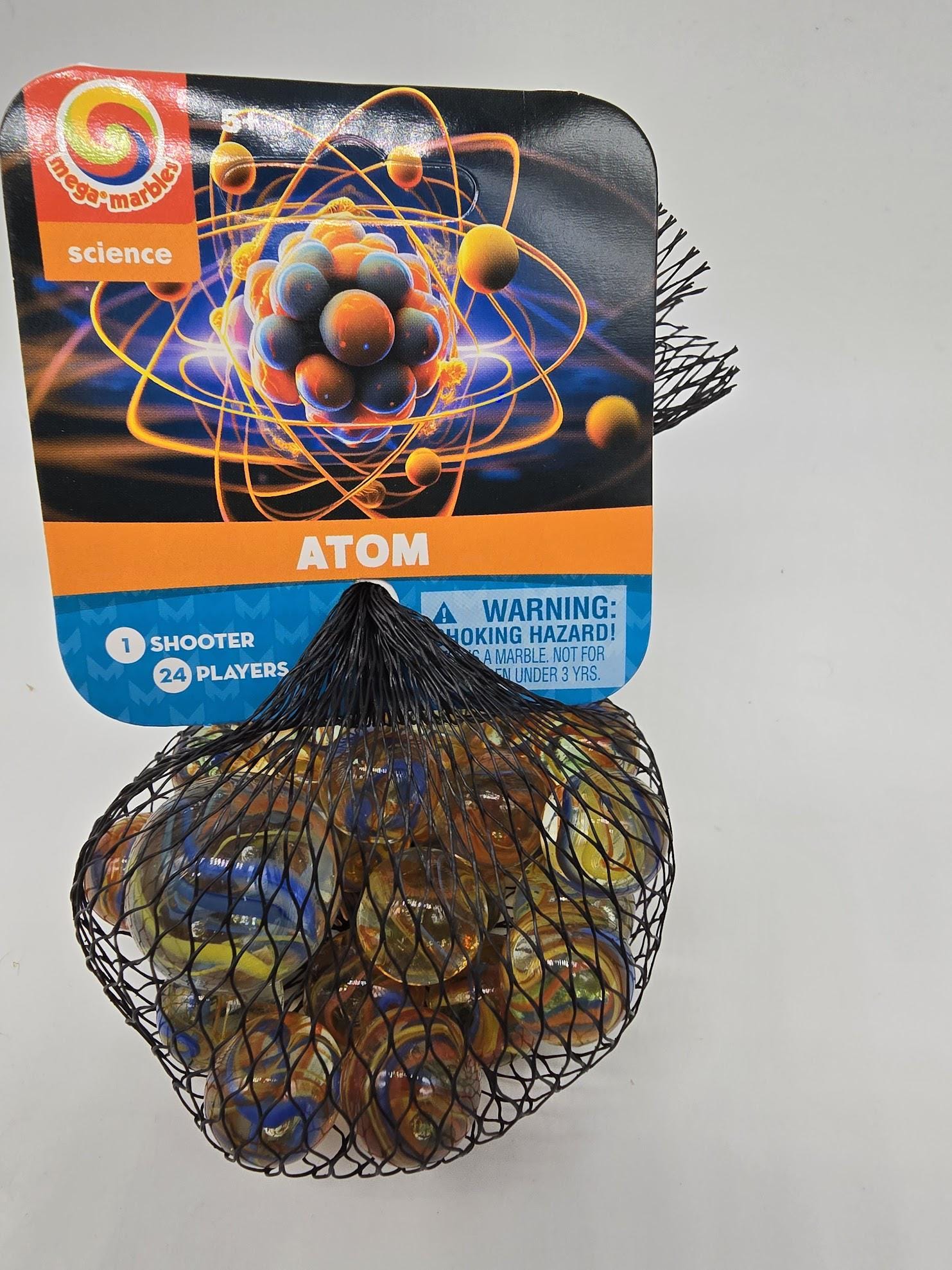 NEW FOR 2025! Atom Net Bag Glass Marbles 24 16mm and 1 25mm