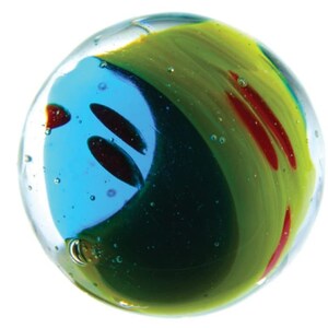 HOM Constellation 16mm Handmade Art Glass Marbles – 6 Pack – Red, Green, Blue, Black, Yellow, Foil